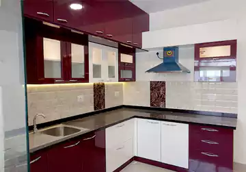 Modern kitchen interior design for 3 BHK home